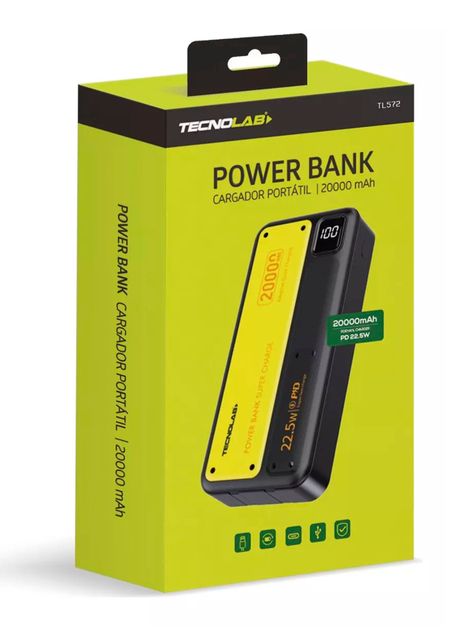 Bateria Externa Power Bank Carga Rapida 20000mah TL572 Negro-3