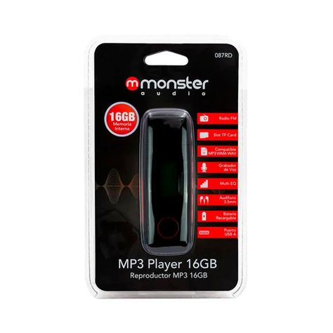 Reproductor Mp3 16gb Expandible/ Radio/ Grabadora/ Pantalla Lcd Rojo-4