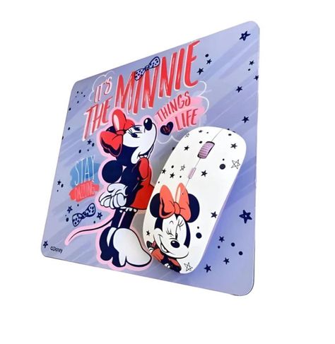 Kit Mouse Óptico Inalámbrico + Mousepad Minnie Stay-0