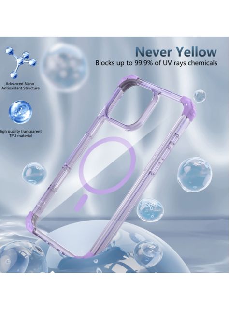 Carcasa Clear Para iPhone 16 Pro Magsafe Morado-2