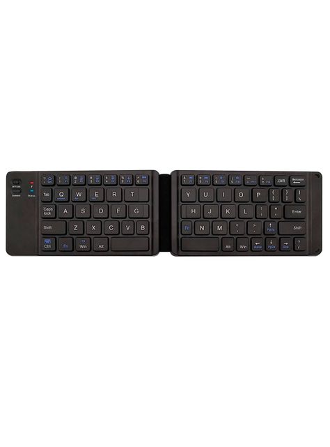 Teclado Bluetooth Recargable Portatil Delgado Plegable Negro-0