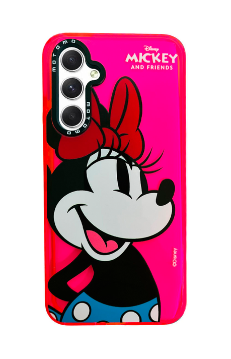 Carcasa Para Samsung A04S Mickey Y Minnie Disney Fucsia-0