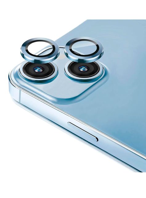 Protector Lente Camara Para iPhone 15 Pro/Pro Max Metal Celeste-0