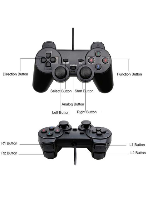 Joystick Con Cable USB D-Shock Analogo Dblue Azul-3