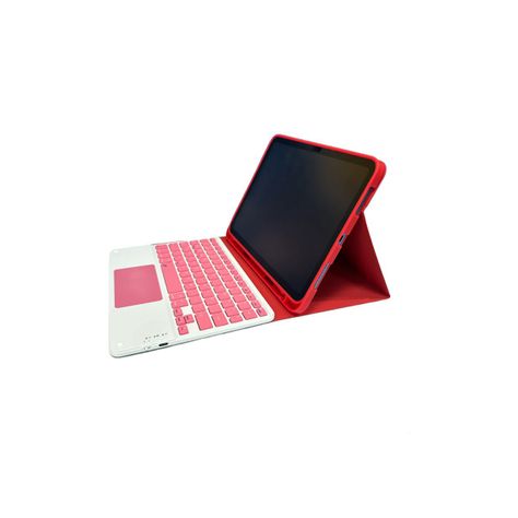 Funda con Teclado Español Touchpad  Para iPad A16 11th G Rojo-0