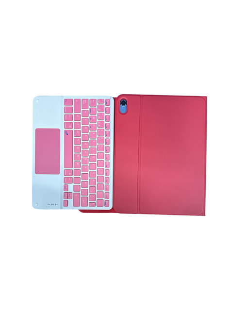 Funda con Teclado Español Touchpad  Para iPad A16 11th G Rojo-1