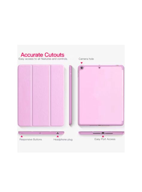 Funda Para iPad 10.2 7a 8a 9a Generación Con Ranura Rosado-2