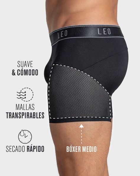 Ropa Interior Masculina Boxer Deportivo 033272N Negro y Rojo-2