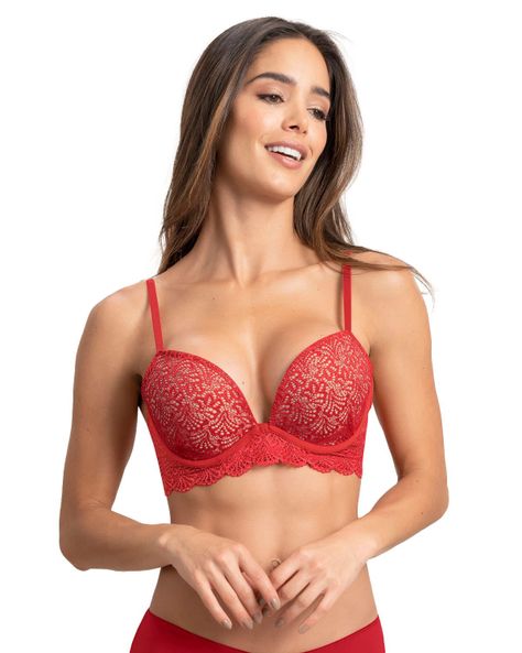 Sostén Realce Alto 71345 Rojo Medio-0