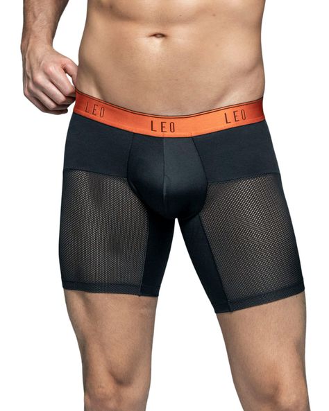 Ropa Interior Masculina Boxer Deportivo 033272N Negro/Naranj-0