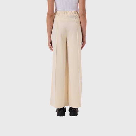 Pantalón Mujer Pallazzo Cortes Delanteros Arena Fsp-2