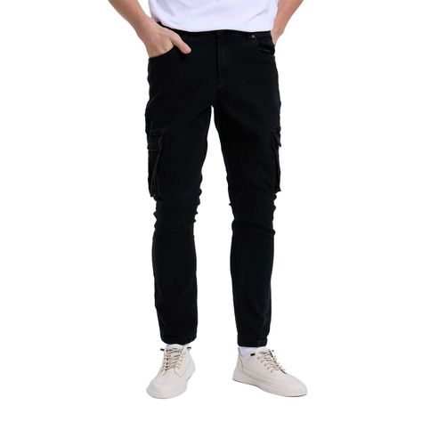 Jeans Hombre Cargo Liso Negro Fashion´s Park-0