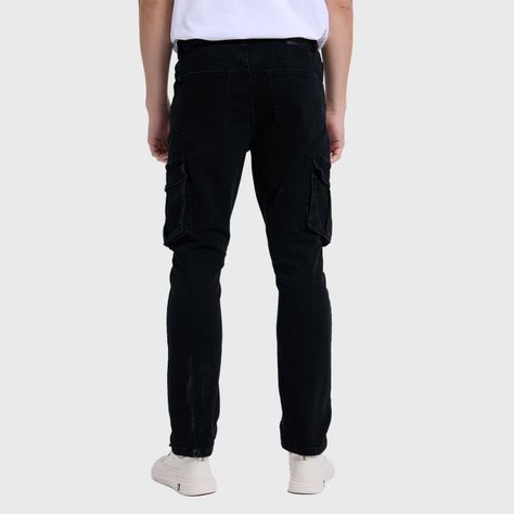 Jeans Hombre Cargo Liso Negro Fashion´s Park-2