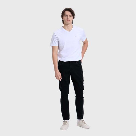 Jeans Hombre Cargo Liso Negro Fashion´s Park-3