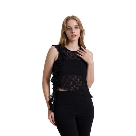 Polera Mujer Encaje Negro Fashions Park-0