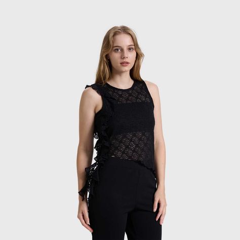 Polera Mujer Encaje Negro Fashions Park-1