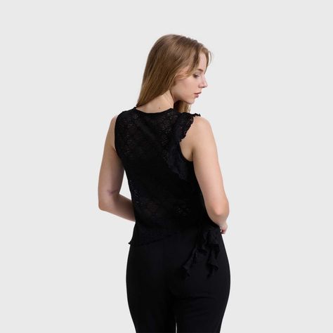 Polera Mujer Encaje Negro Fashions Park-2