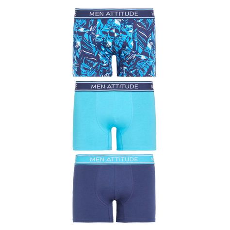 Boxer Liso Tripack Turquesa Hombre-0