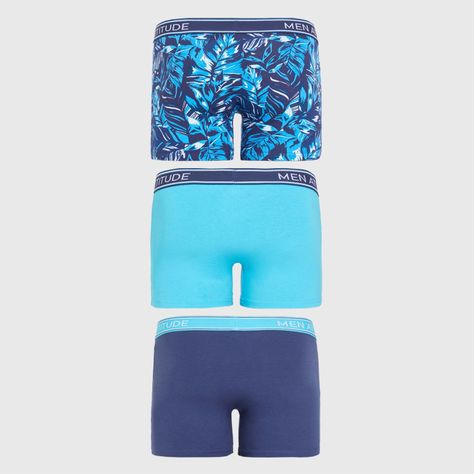 Boxer Liso Tripack Turquesa Hombre-1