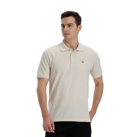 Polera Hombre Lisa Con Logo Beige-0