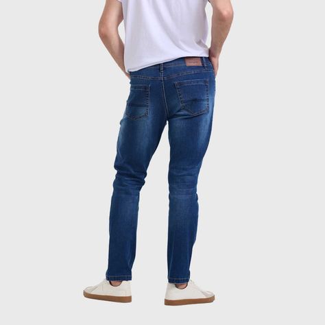 Jeans Hombre Slim Rotura Azul Fashion's Park-2