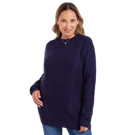 Sweater Mujer Calado Azul Oscuro-0