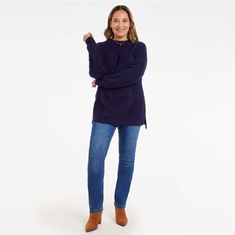 Sweater Mujer Calado Azul Oscuro-3