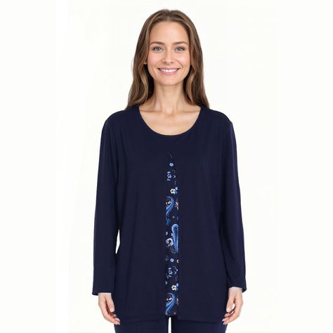 Polera Mujer Bimateria Rapport Azul Oscuro-0