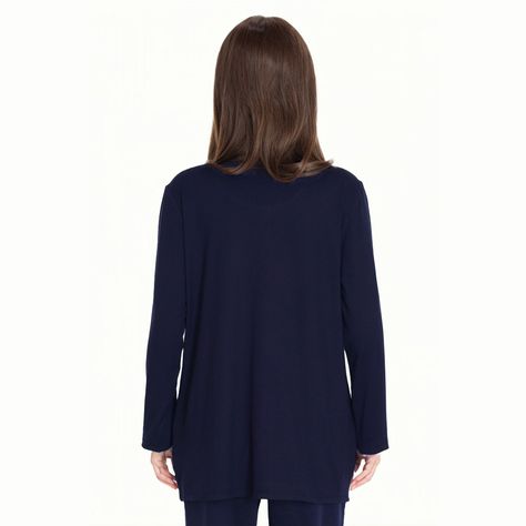 Polera Mujer Bimateria Rapport Azul Oscuro-1