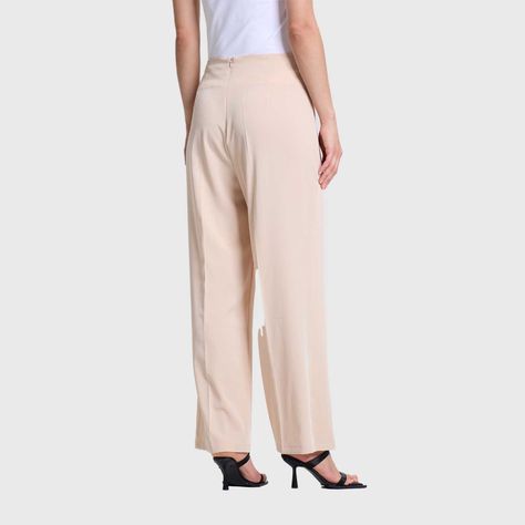 Pantalón Mujer Palazzo Aplicación Cruce Beige Fashions Park-2
