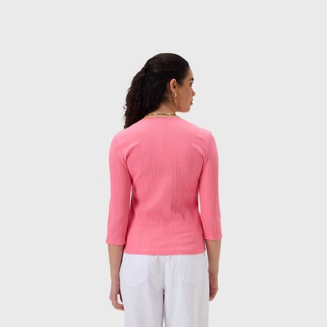 Polera Mujer Rib Terminación Rosado Fashion's Park-2