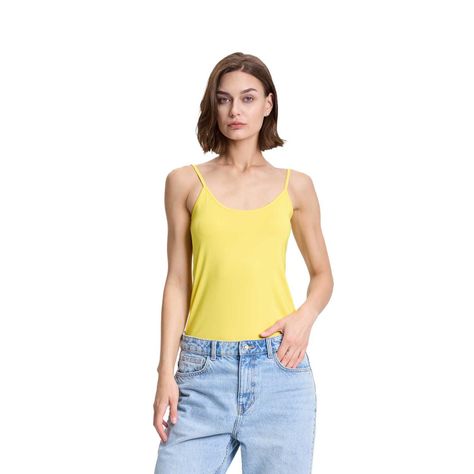 Polera Mujer Peto Pabilo Liso Amarillo Fashions Park-0