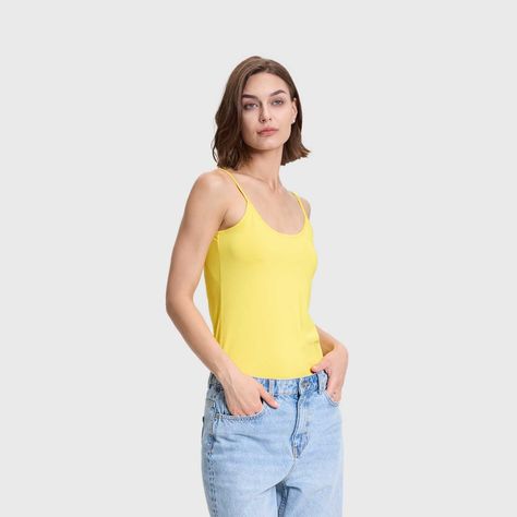 Polera Mujer Peto Pabilo Liso Amarillo Fashions Park-1