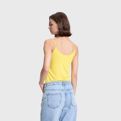 Polera Mujer Peto Pabilo Liso Amarillo Fashions Park-2