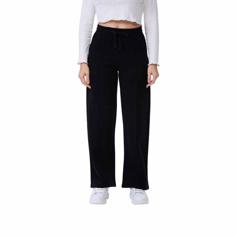 Pantalón Buzo Mujer Pierna Ancha Negro Fashion´s Park-0