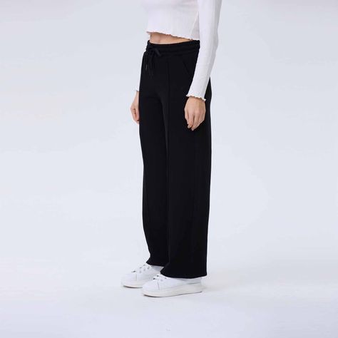 Pantalón Buzo Mujer Pierna Ancha Negro Fashion´s Park-1