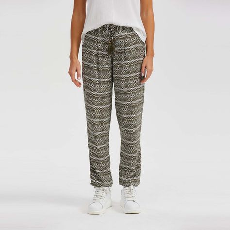 Pantalón Bombacho Puño Elástico Verde Mujer-0