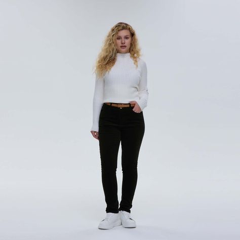 Pantalón Mujer Cotelé Con Cinturón Verde-3
