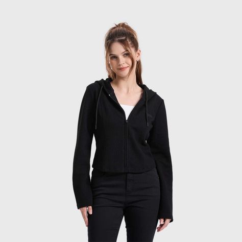 Polerón Mujer Entallado Negro Fashion's Park-1