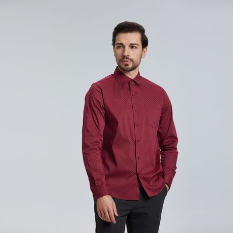 Camisa Full Print Burdeo Hombre-0