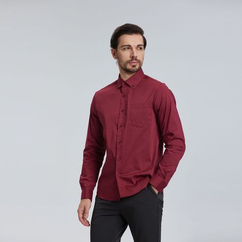 Camisa Full Print Burdeo Hombre-1