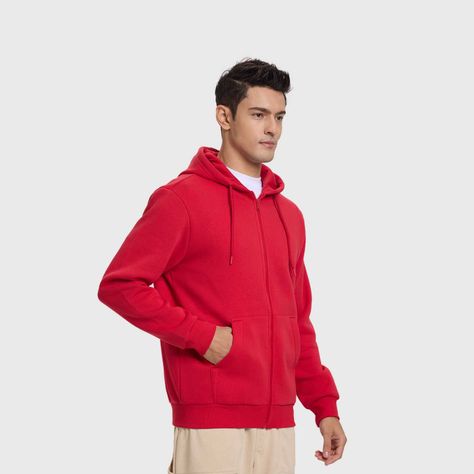 Polerón Hombre Zipper Full Rojo Fashion's Park-1