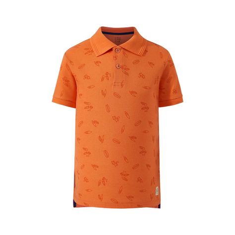 Polera Niño Pique Full Print Naranjo Fsp Fashion's Park-0