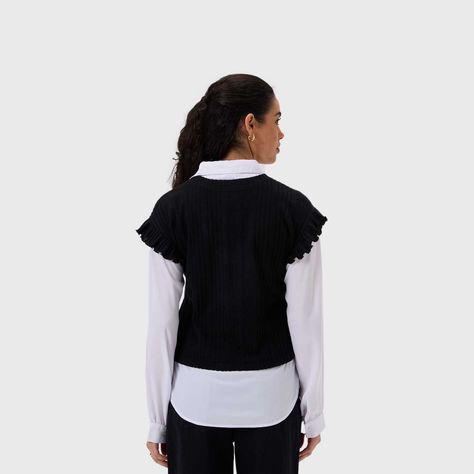 Sweater Mujer Vuelo Negro / Blanco Fashion's Park-2