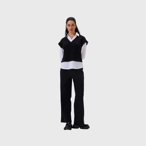Sweater Mujer Vuelo Negro / Blanco Fashion's Park-3