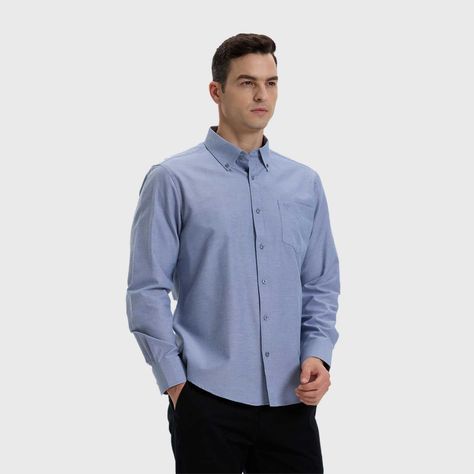 Camisa Hombre Oxford Gris-1