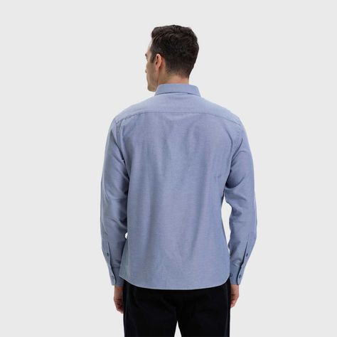 Camisa Hombre Oxford Gris-2