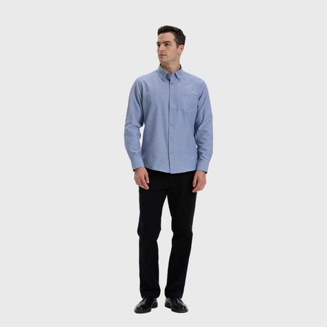 Camisa Hombre Oxford Gris-3