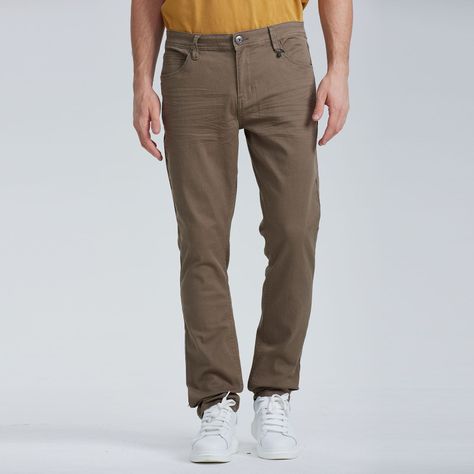 Jeans Hombre Slim Color Verde-0