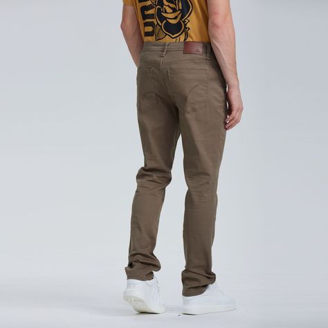 Jeans Hombre Slim Color Verde-2